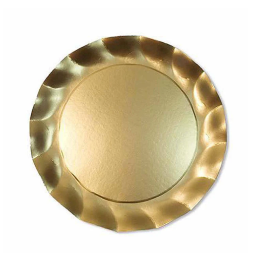 Wavy Salad Plate Satin Gold/8pkg
