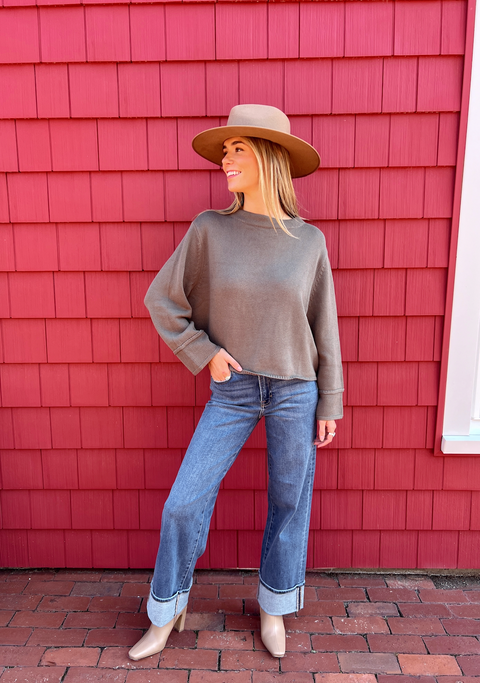 Always A Breeze Sweater - Olive