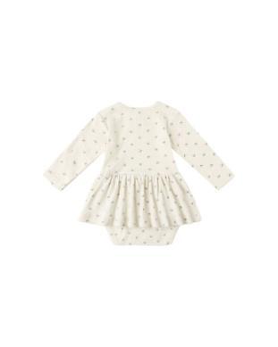 Pointelle Skirted Bodysuit - Blue Ditsy
