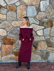 Best Dressed Maxi Sweater Skirt - Ruby