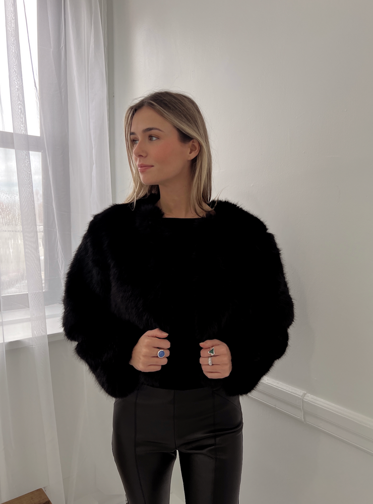 Cash Flow Fur Jacket - Black
