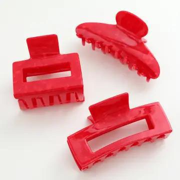 Cherry Red Large Assorted Vday Large Claw Clips