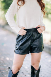 High Vibrations Leather Shorts