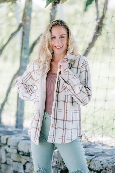 In Wonderland Plaid Shacket
