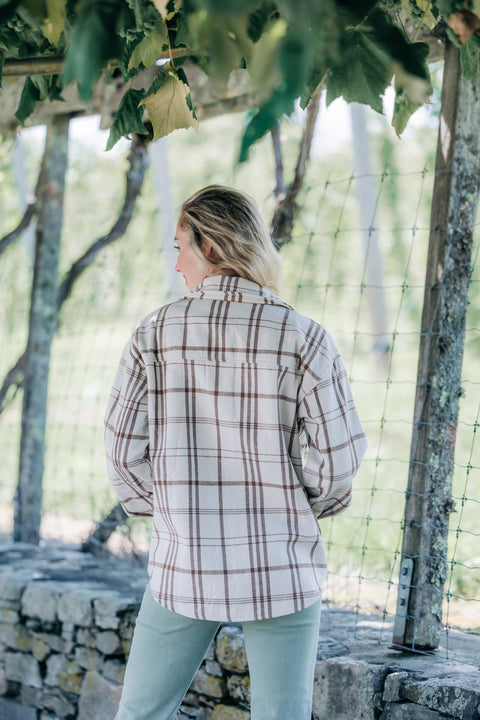 In Wonderland Plaid Shacket