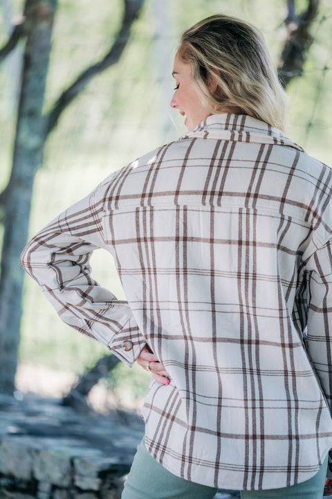 In Wonderland Plaid Shacket