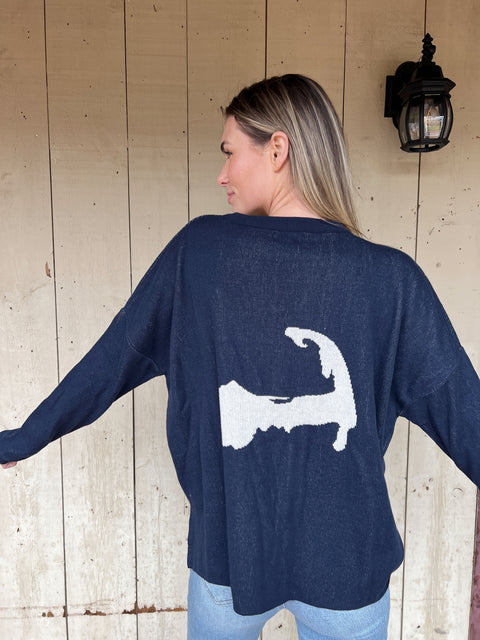 Cape Cod Island Icon Sweater - Navy/Natural