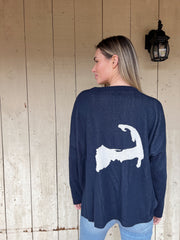 Cape Cod Island Icon Sweater - Navy/Natural