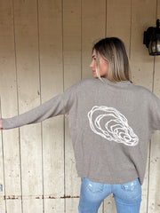 Salty Oyster Icon Sweater - Pewter/ Natural