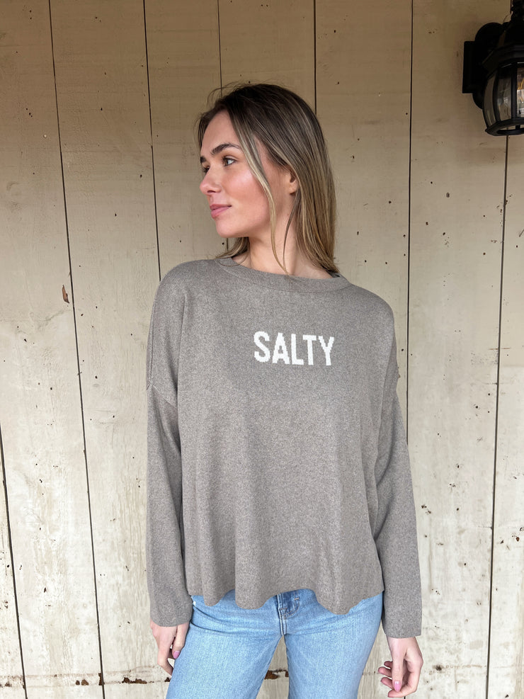 Salty Oyster Icon Sweater - Pewter/ Natural