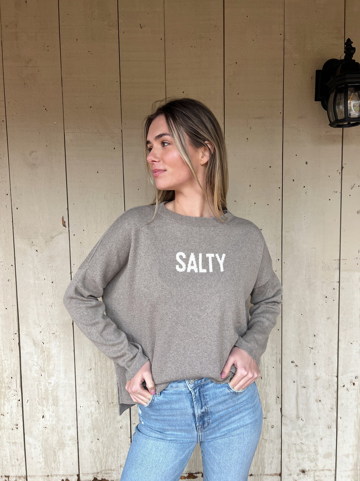 Salty Oyster Icon Sweater - Pewter/ Natural