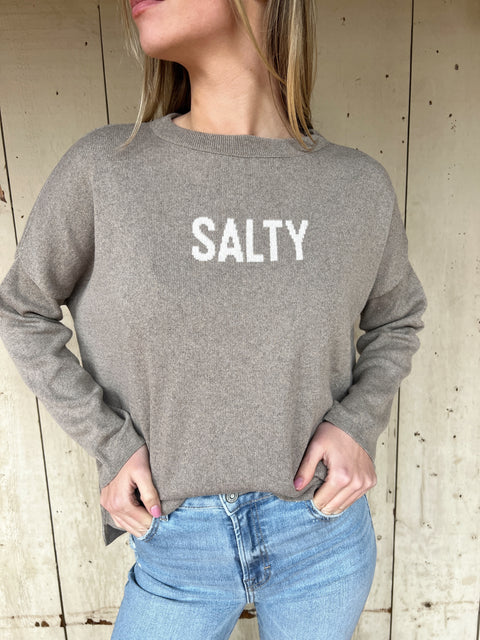 Salty Oyster Icon Sweater - Pewter/ Natural