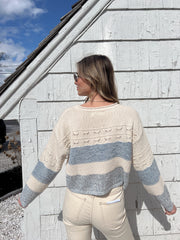 Millie Sweater Top - Natural Blue