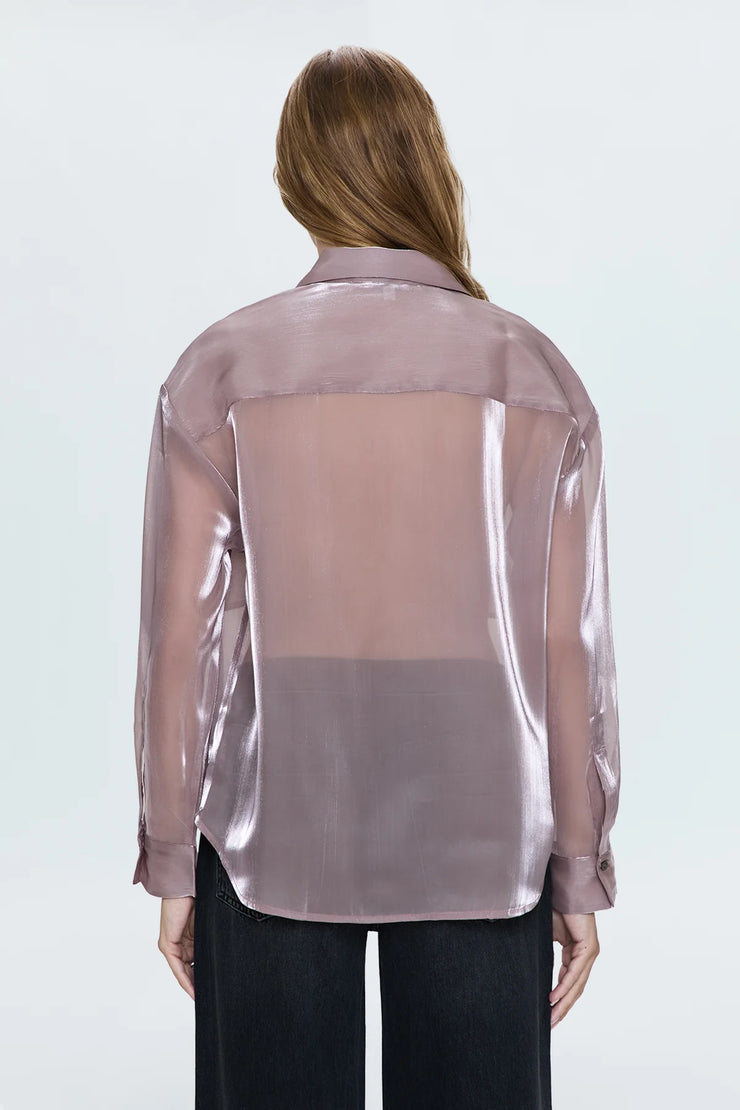 Miranda Sheer Organza Shirt - Pink Plum