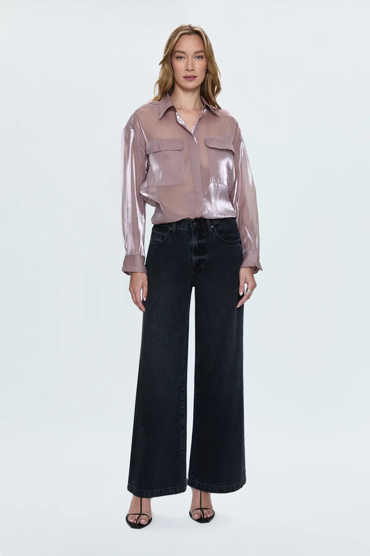 Miranda Sheer Organza Shirt - Pink Plum