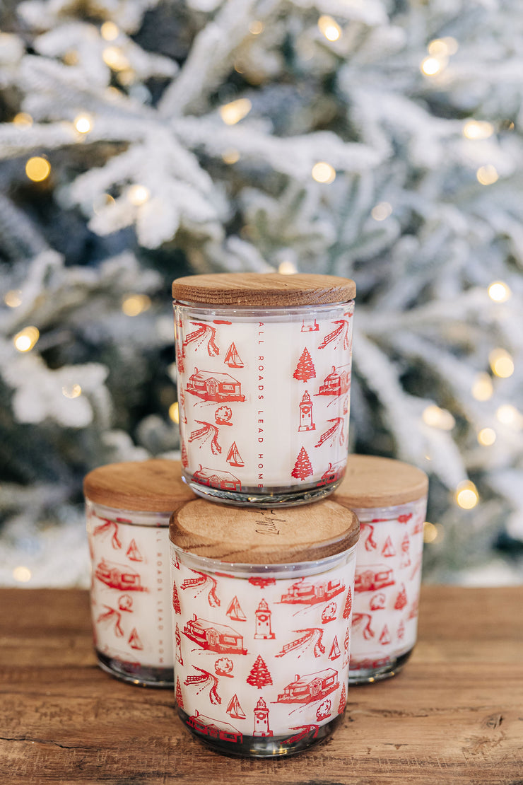 Signature Holiday Toile Print Candle