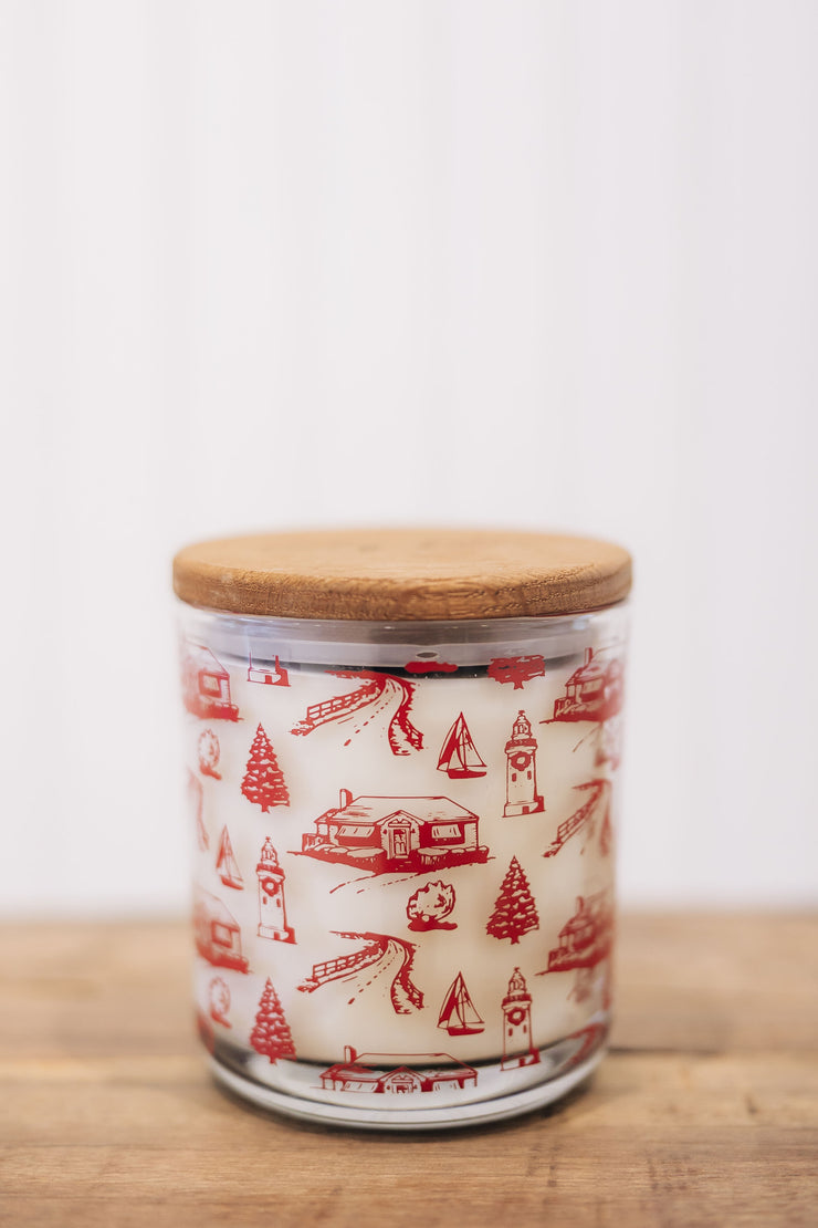 Signature Holiday Toile Print Candle