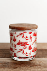 Signature Holiday Toile Print Candle