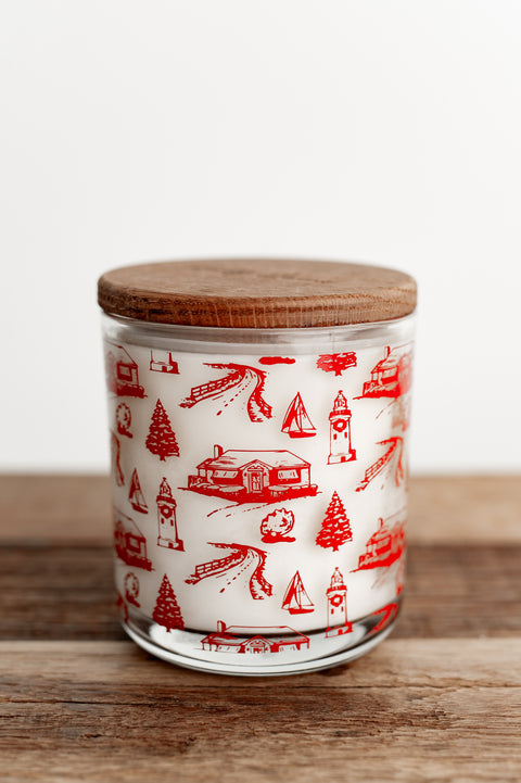 Signature Holiday Toile Print Candle