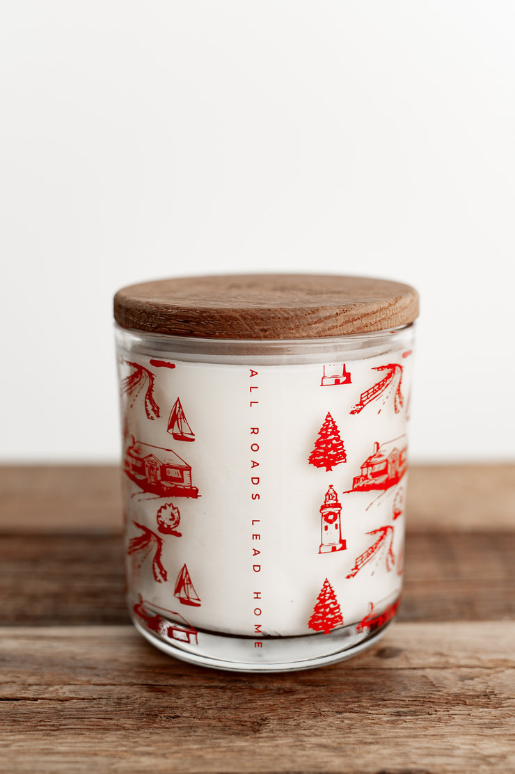 Signature Holiday Toile Print Candle
