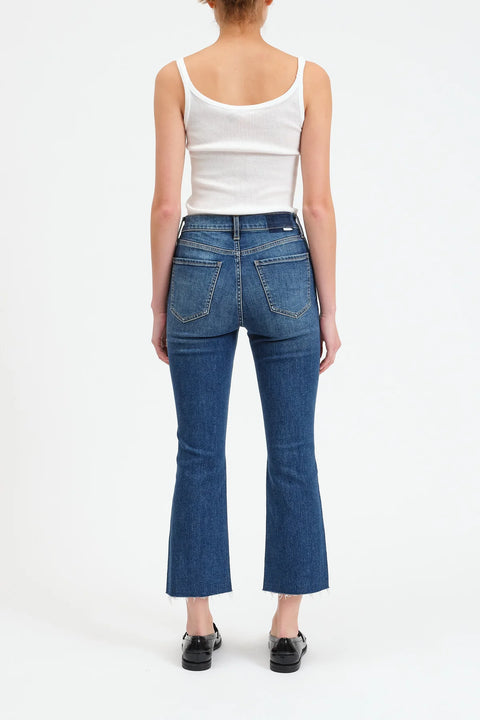 The Shy Girl High Rise Crop Flare Denim