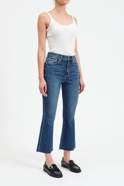 The Shy Girl High Rise Crop Flare Denim