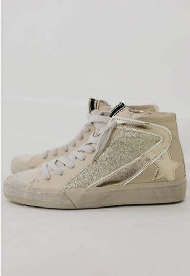 Roxanne Gold Distressed Sneaker