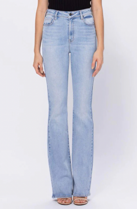 The 3124 Light Blue High Rise Flare Denim