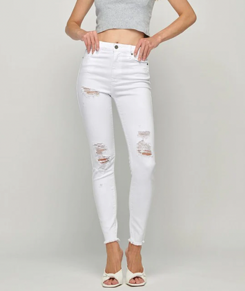 The 1362 High Rise White Denim