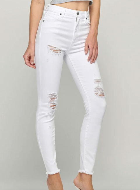 The 1362 High Rise White Denim
