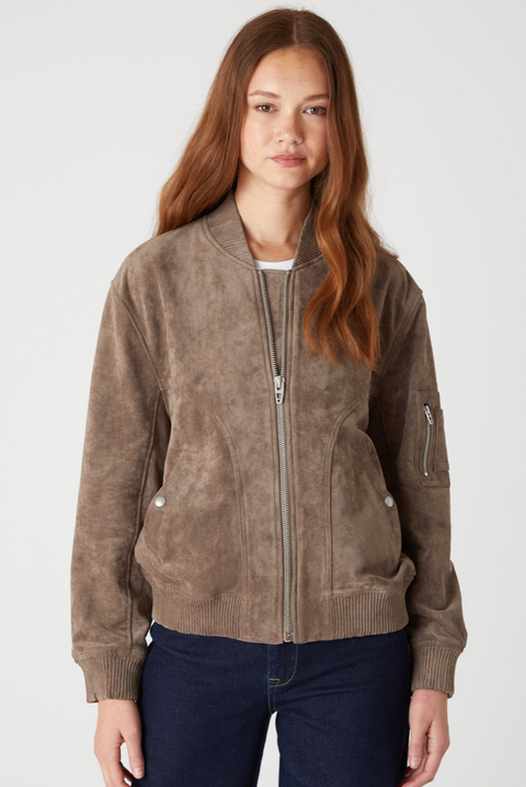 Oyster Shell Bomber Jacket