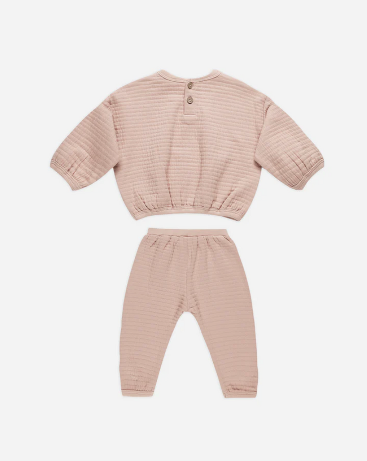 Textured Sweat Set - Mauve