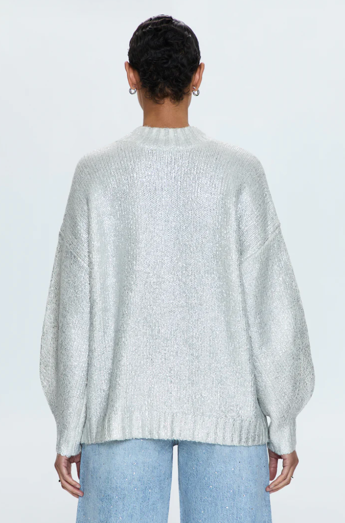 Carlen Mock Neck Sweater - Snow Disco