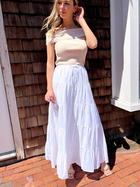 Dreaming of Linen Maxi Skirt - Off White