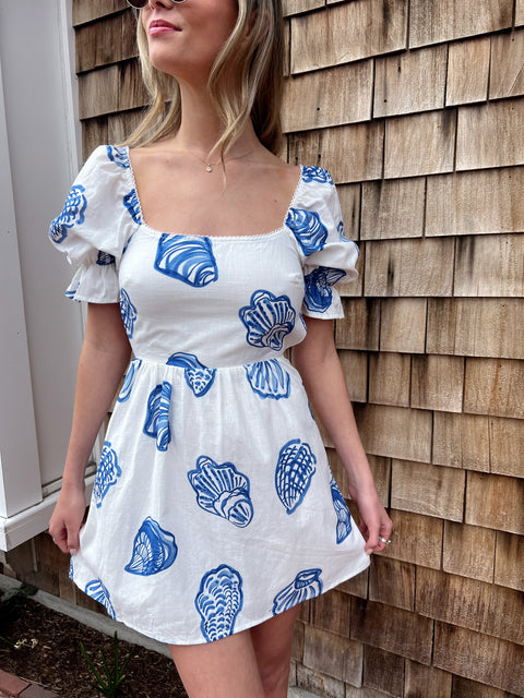 Seashell Shore Open Back Mini Dress
