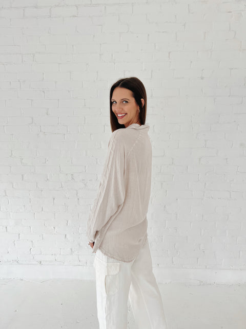 Watching Waves Button Down