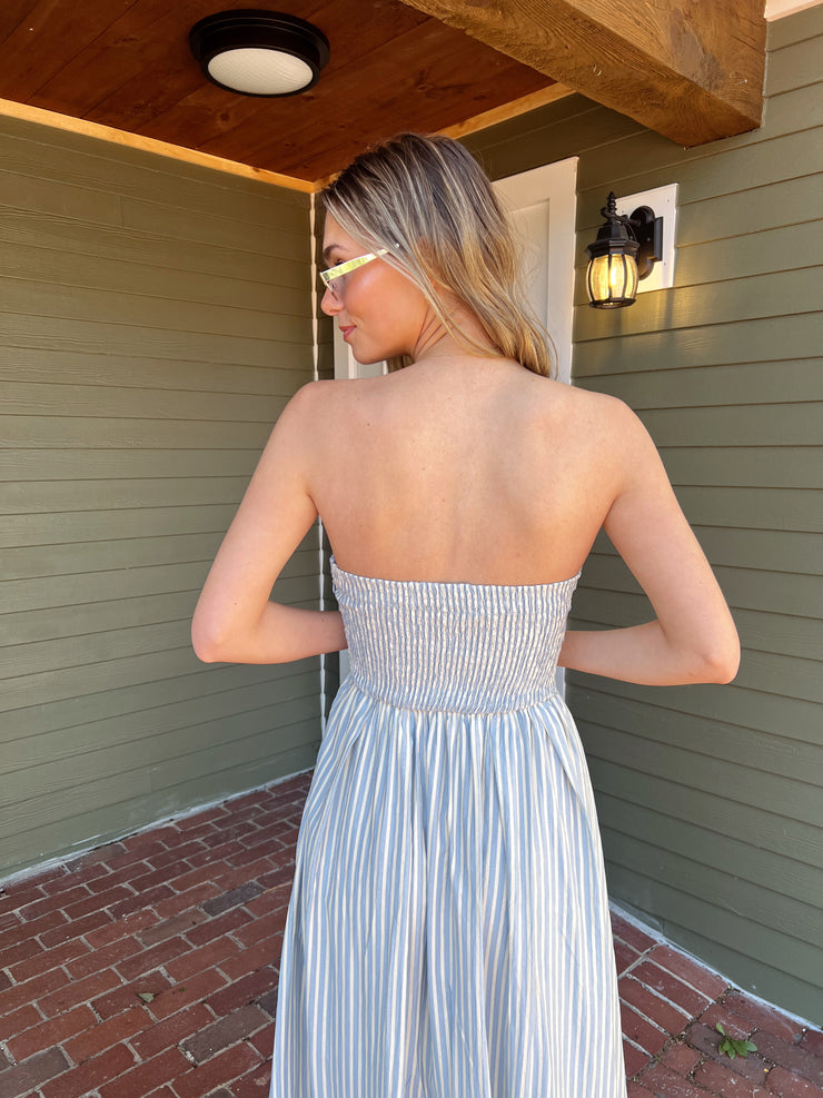 Always and Forever Strapless Maxi - Dusty Blue