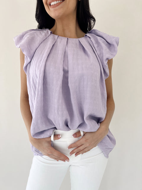 Brighten Up Blouse - LAVENDAR