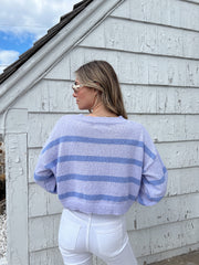 Rowan Striped Sweater Top - Lilac/Periwinkle