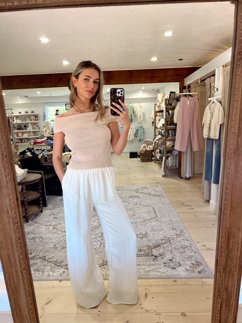 Floating on Linen Bottoms - Off White