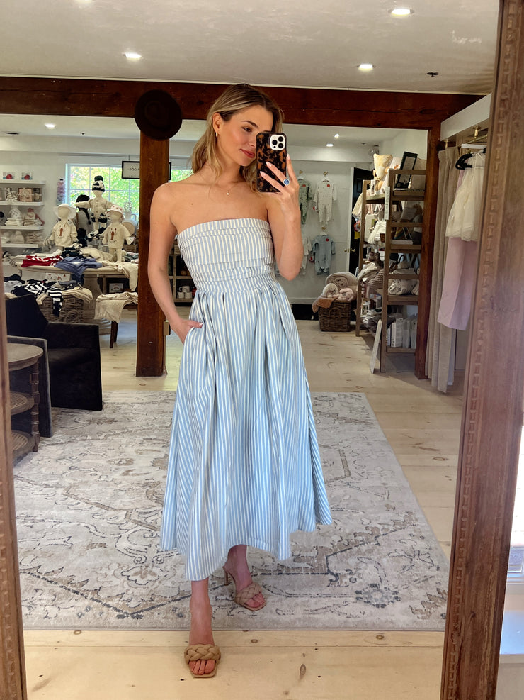 Always and Forever Strapless Maxi - Dusty Blue