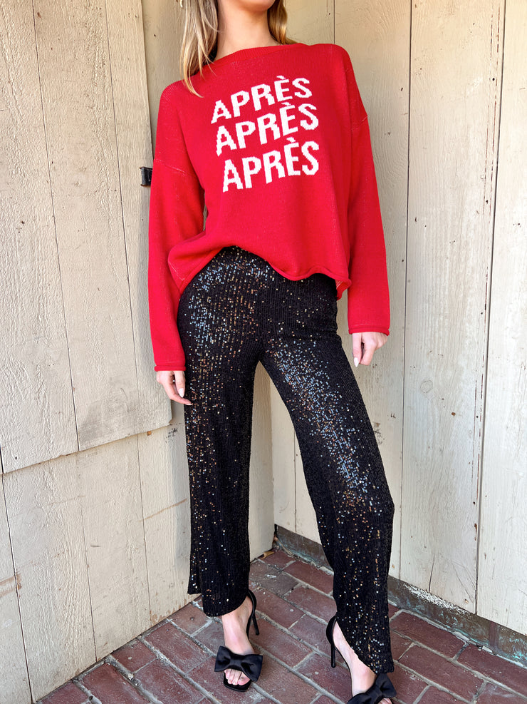 Black Pants Skylar Sequin Cropped Pant