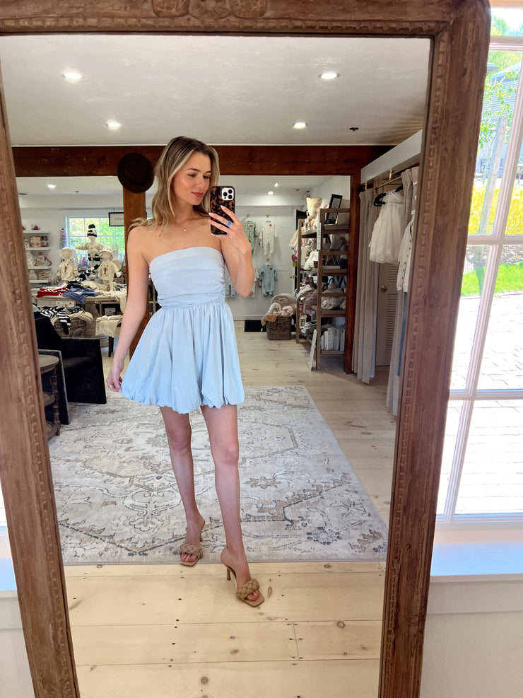 Mayday Tube Bubble Dress - Light Blue