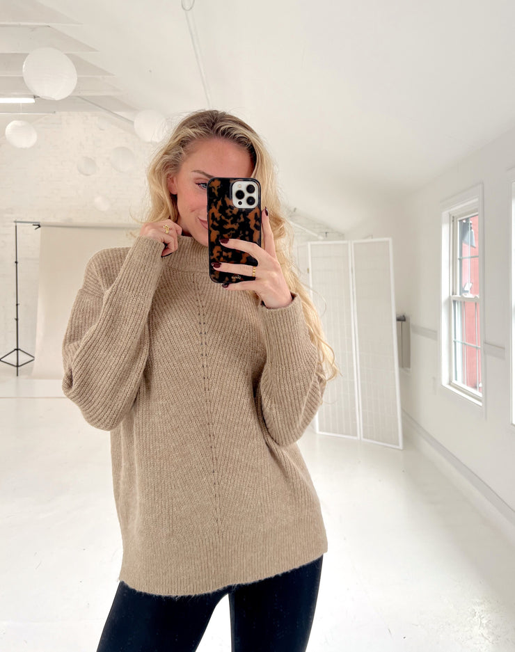 Taupe About It Turtleneck Sweater