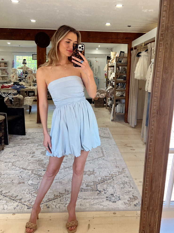Mayday Tube Bubble Dress - Light Blue