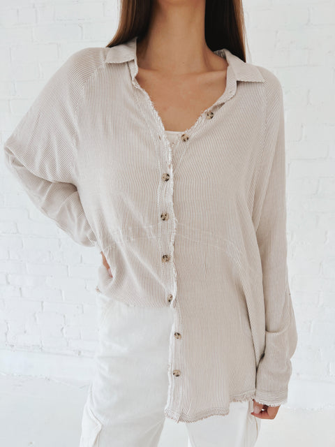 Watching Waves Button Down