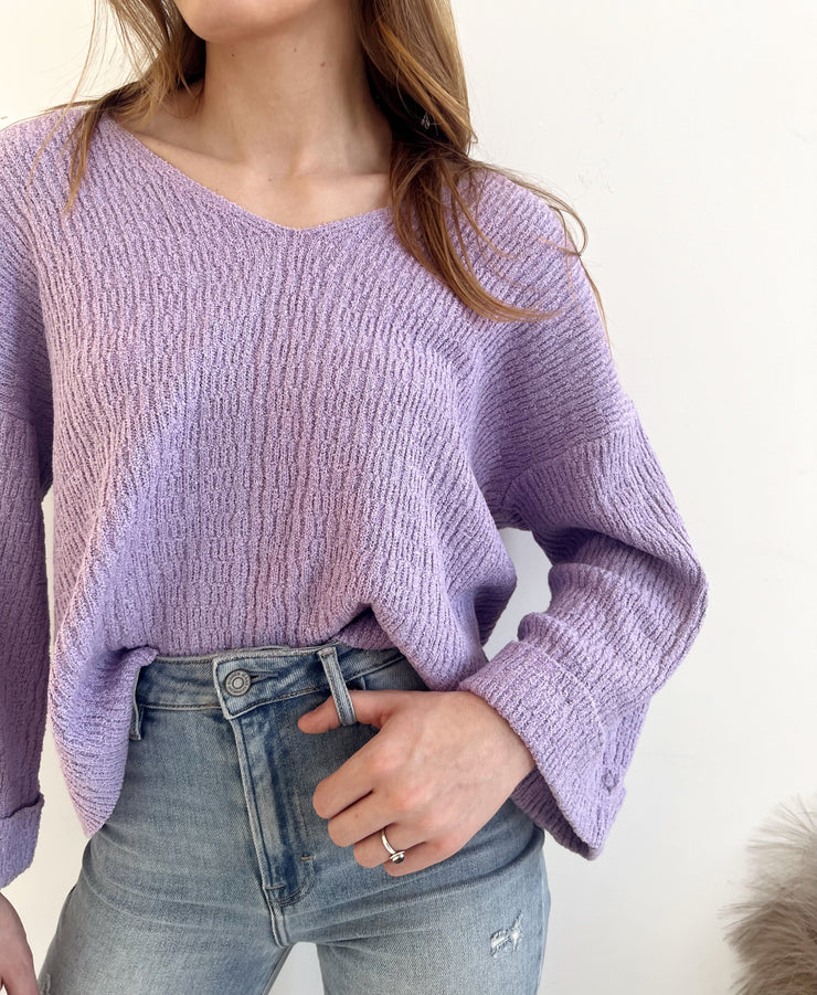 Coastal Cut Sweater Lavender