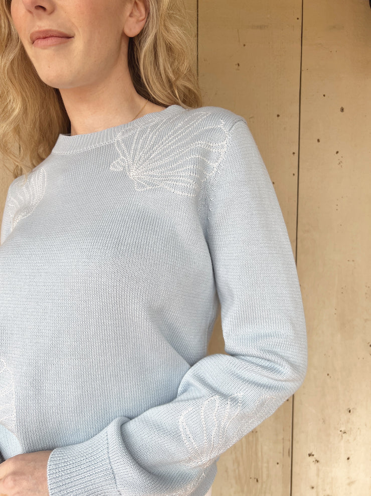 Sally Sells Seashells Sweater - Baby Blue