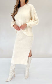 Baby It's Cold Outside Sweater Skirt - Cream