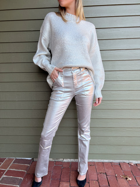 Metallic Hayden Bootcut Standard Rise Pant Silver